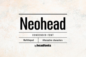 Neohead condensed sans serif font