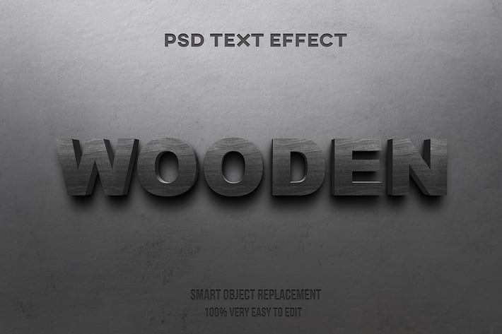 wooden text effect