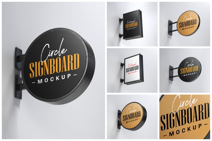 Street Signboard Mockup Set