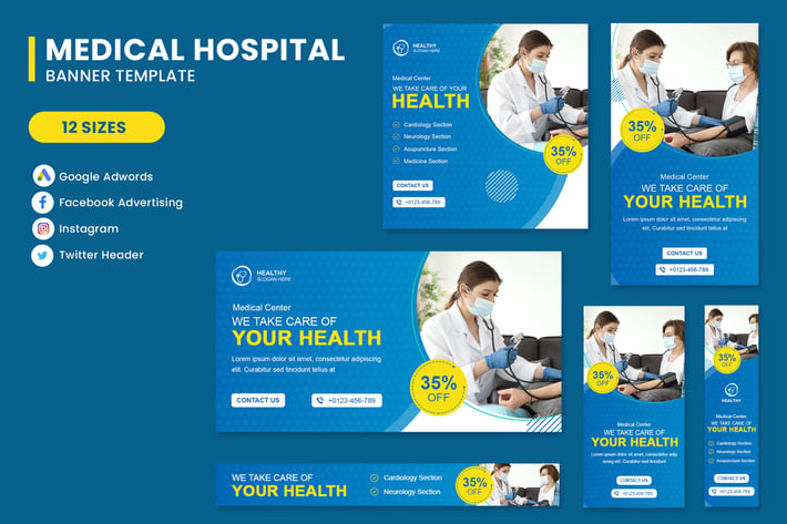 Healthy Hospital Banner Set Template
