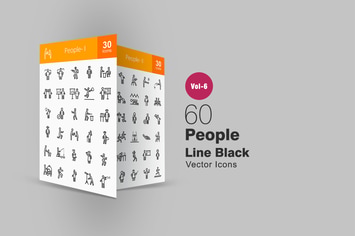 60 People Line Icons