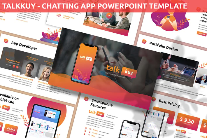 Talkkuy - Chatting App Powerpoint Template