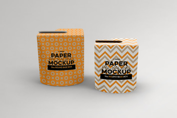 Paper Round Base Box 16/26oz Packaging Mockups