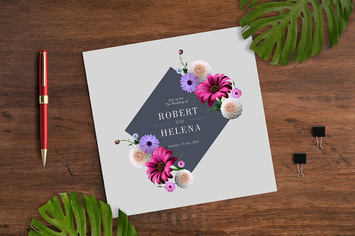 Floral Wedding Invitation Card