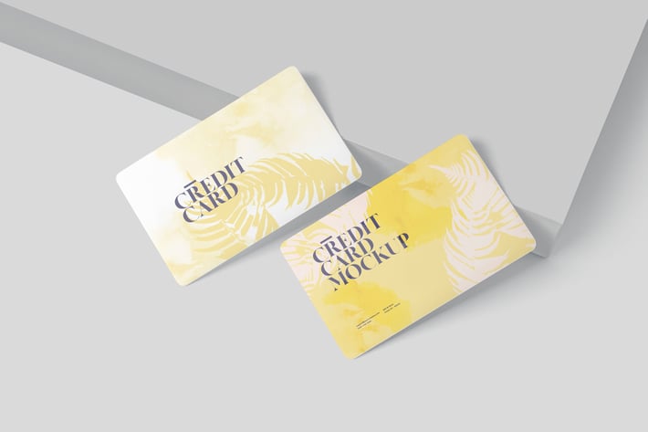 Horizontal Credit Card Mockup Set