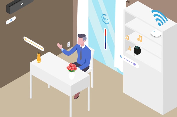 Smart Room Workspace Isometric Illustration