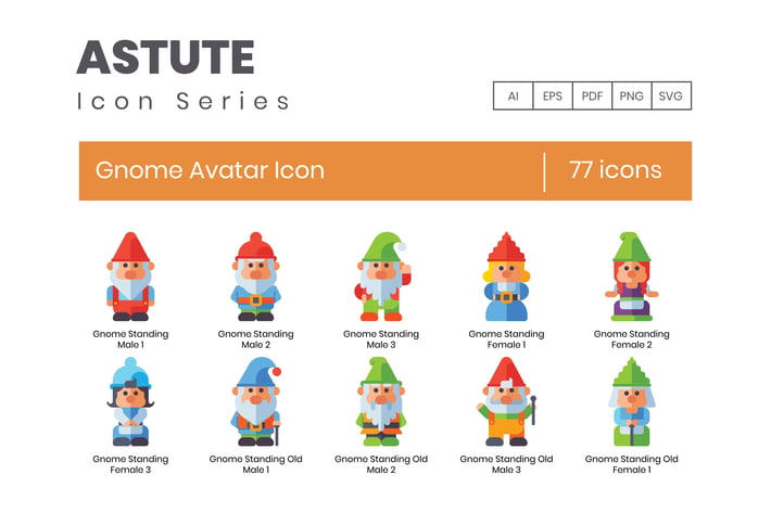 Gnomes Avatar Icon Set