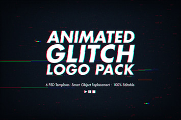 Animated Glitch Logo Pack - Photoshop Templates