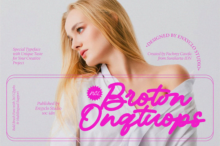 NCL Broton Onqtuops - Monoline Brush Font