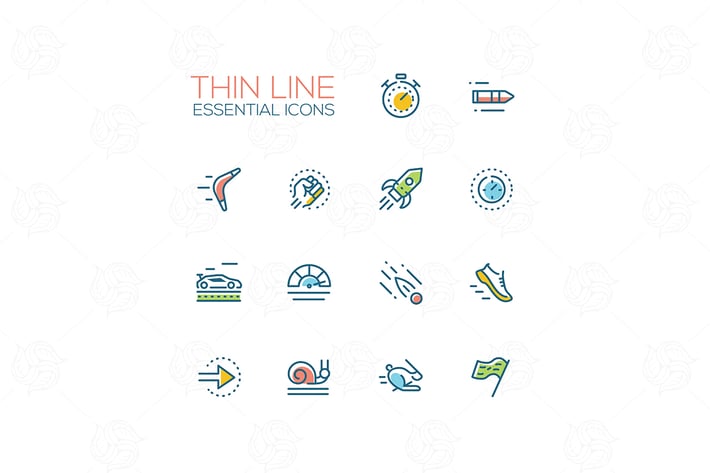 Essential icons - modern vector single thick line 