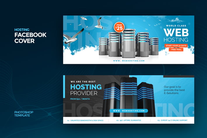 Hosting Facebook Cover Template
