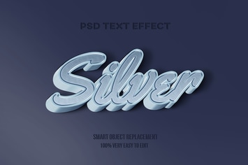 Silver 3d text effect