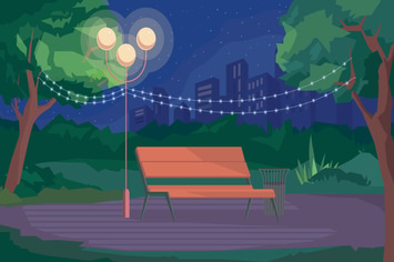 Park At Night - Illustration Background