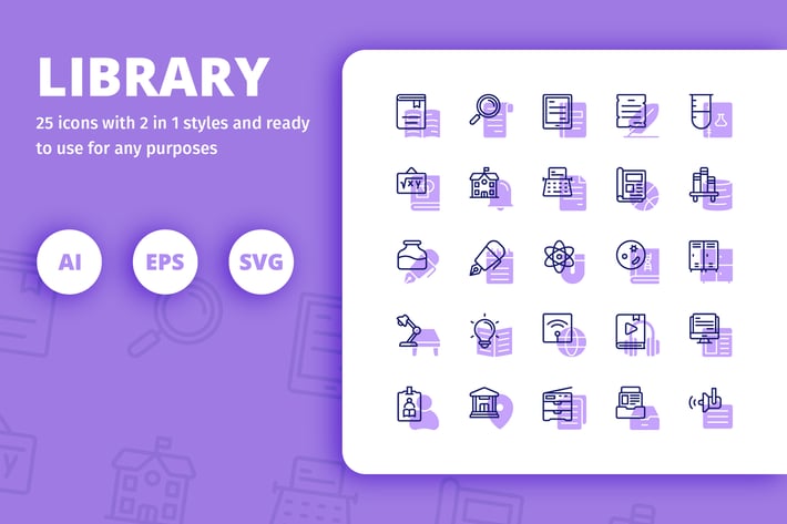 Library (Line and Solid)