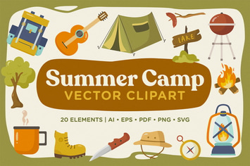 Summer Camp Vector Clipart Pack