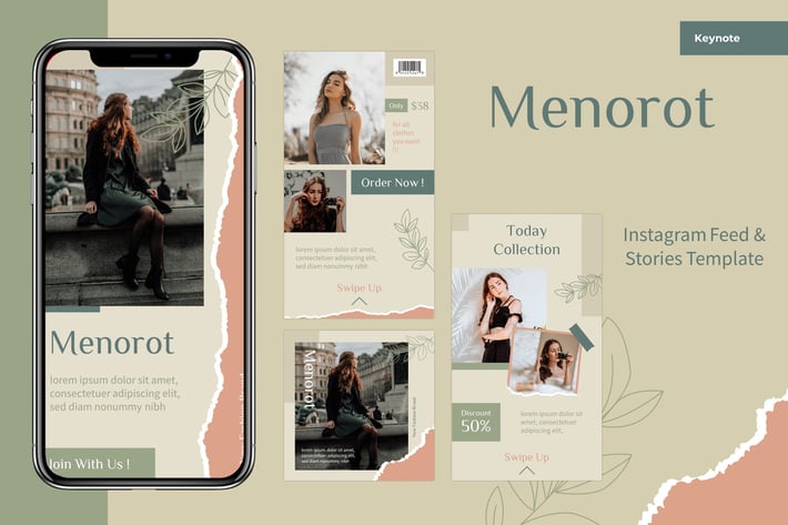Instagram Feeds & Stories Template - Keynote