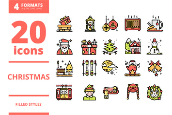 Christmas Filled icons packs