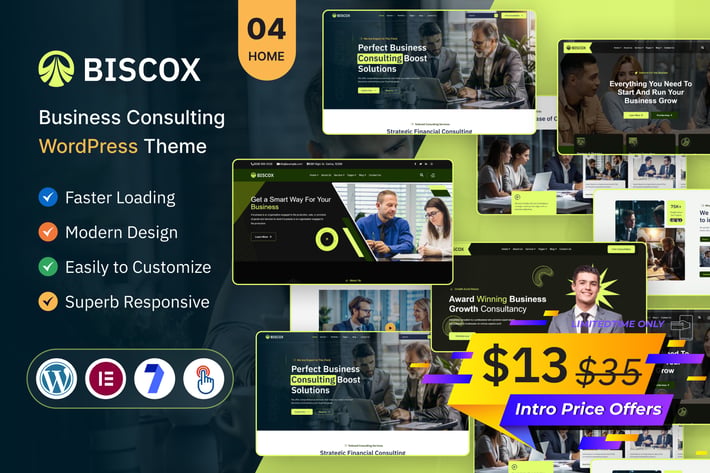 Biscox – Business Consulting WordPress Theme 