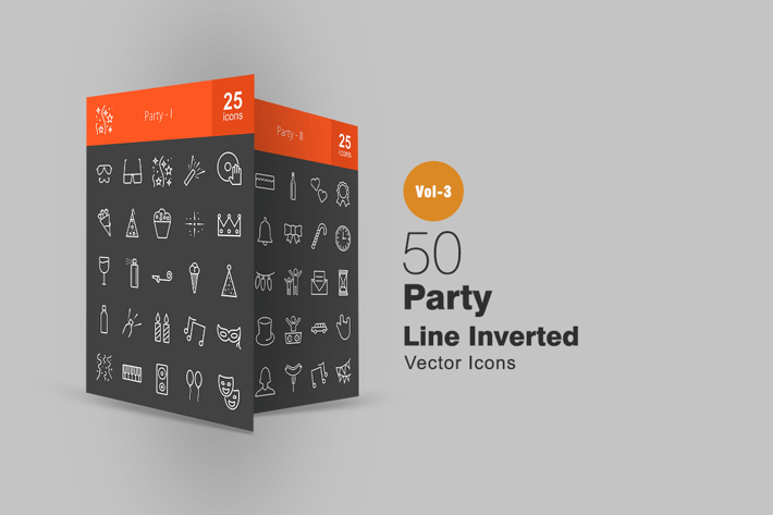 50 Party Line Inverted Icons