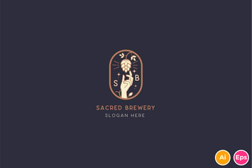 Sacred Fruit, Hops Brewery Logo Template