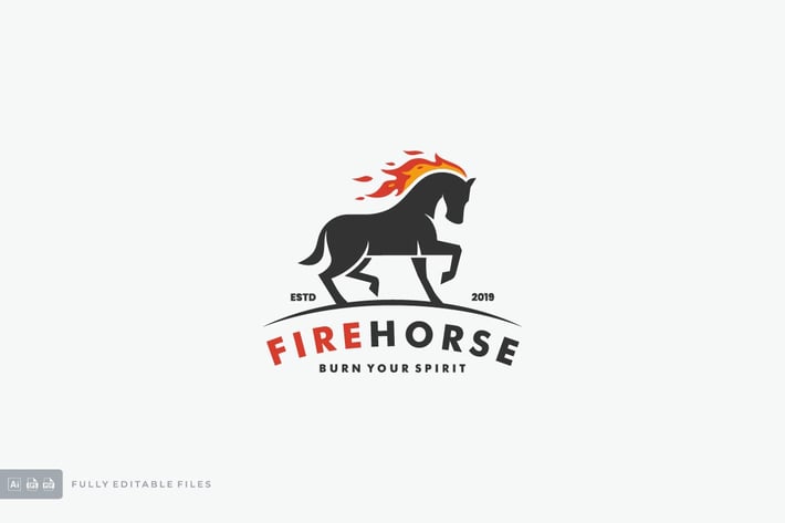 Fire Horse Logo Template