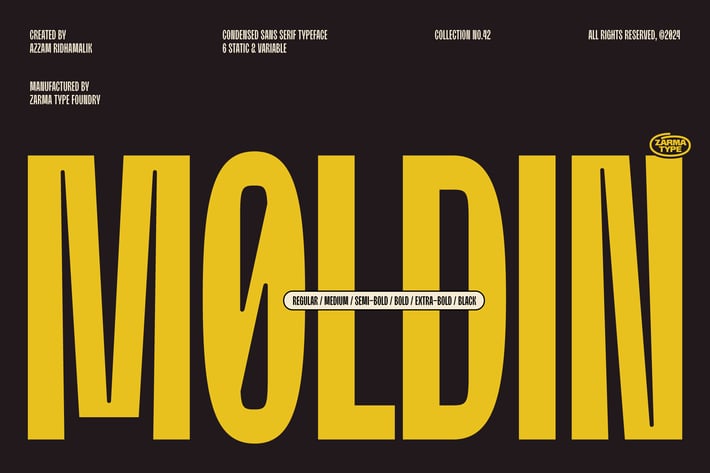 Moldin - Condensed Sans Serif Font
