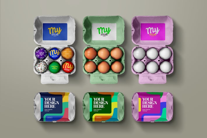 Egg Box Mockup Easter Painting Paper Carton 