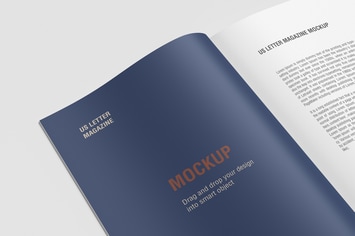 Closeup US Letter Size Magazine Mockup