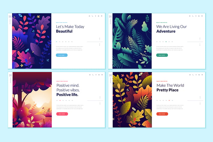 Set of Beauty Web Page Design Templates