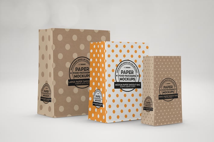 Takeout Paper Bags Packaging Mockup