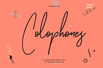 Colophones Signature Script Calligraphy Font