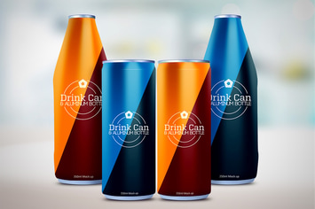 Drink Can & Aluminum Bottle Mockup