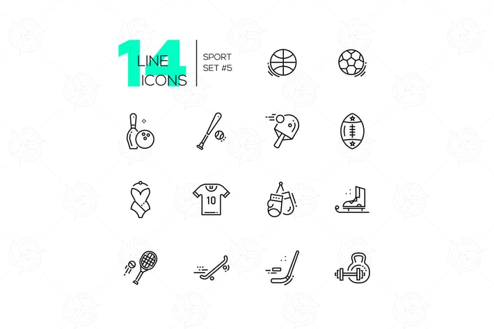 Kinds of Sport - line icons set