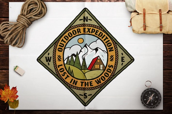 Retro Travel Emblem / Vintage Camping Logo / Patch