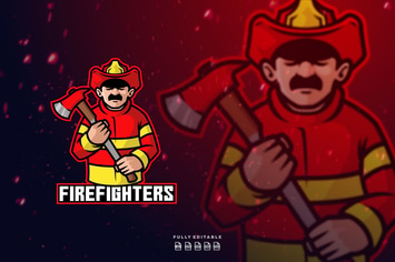 Firefighters Mascot Logo