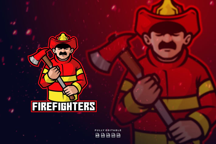Firefighters Mascot Logo