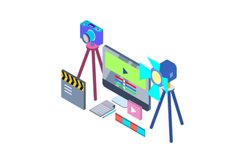 Video Production Isometric Illustration