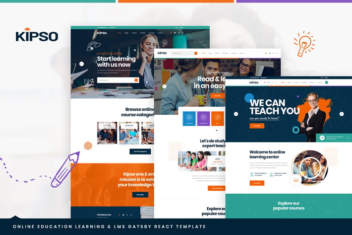 Kipso - Gatsby React Online Education Learning