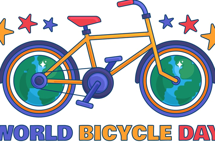 World Bicycle Day Illustration