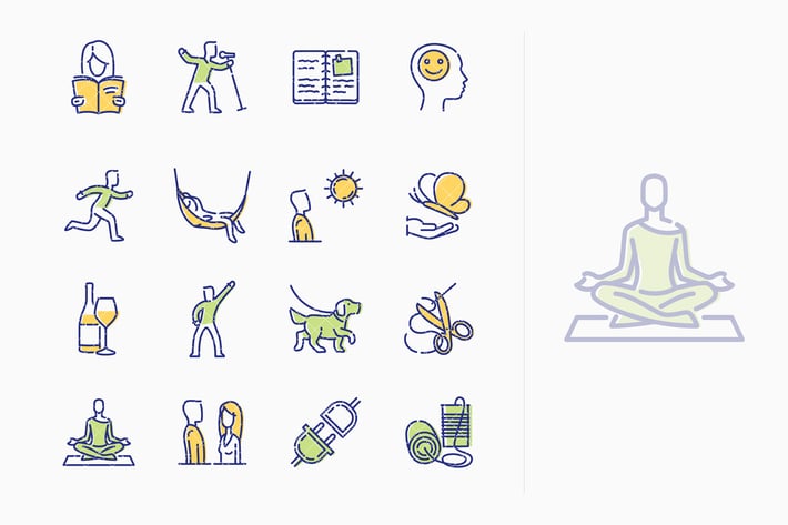 Stress Relievers Icons - Outline Series