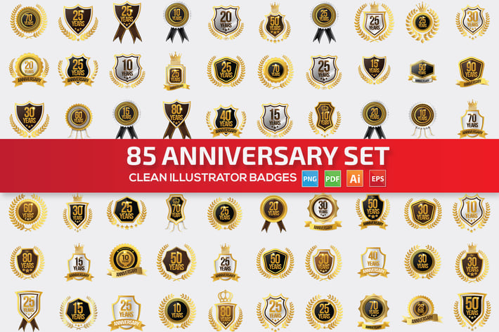 85 Anniversary Label Set