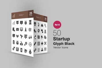 50 Startup Glyph Icons
