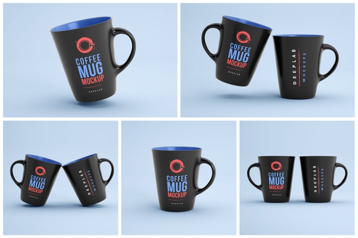 Dark Coffee Mug Mockup Set