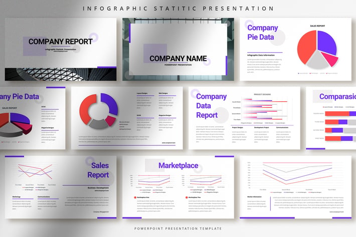 Modern Infographic Statistic Powerpoint Template