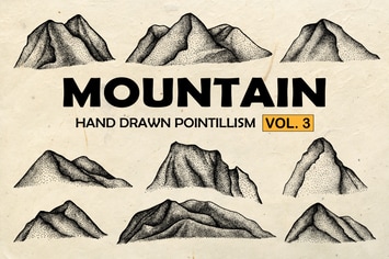 Mountain - Hand drawn Pointillism Vol. 3