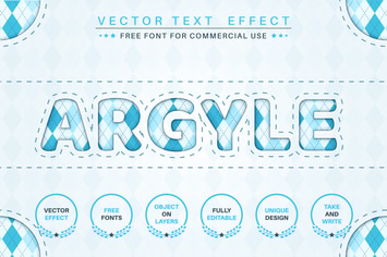 Argyle - editable text effect,  font style. 