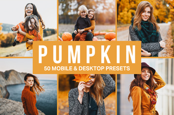 50 Pumpkin Orange Lightroom Presets and LUTs