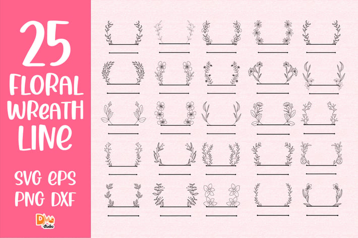 25 Floral Wreath Line Part 1