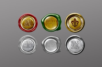 Wax Seal Mockup Metal Golden Chrome