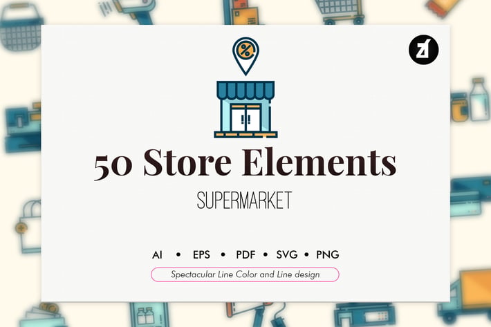 50 Supermarket elements